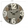 Rebecca Mobili Horloge Murale Horloges Mdf Bois Moderne Gris 40x40x4,5