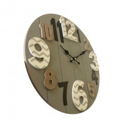 Rebecca Mobili Reloj de pared Relojes Mdf Madera Moderno Gris 40x40x4,5