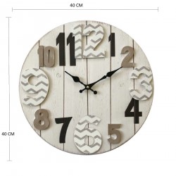 Rebecca Mobili Hanging Clock Modern White Mdf Kitchen Bedroom 40x40x4,5