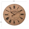 Rebecca Mobili Horloge Murale Mdf Marron Noir Vintage Salon 50x50x4,5