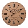 Rebecca Mobili Reloj de pared Mdf Marrón Negro Vintage Salón 50x50x4,5