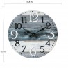 Rebecca Mobili Reloj de pared Blanco Gris Azul Mdf Shabby Round 33,8x33,8x4