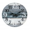 Rebecca Mobili Orologio A Muro Bianco Grigio Blu Mdf Shabby Tondo 33,8x33,8x4