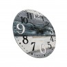 Rebecca Mobili Wall Clock White Gray Blue Mdf Shabby Round 33,8x33,8x4