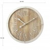 Rebecca Mobili Horloge Murale Ronde Shabby Marron Blanc Mdf 40x40x4,5