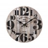 Rebecca Mobili Horloge Murale Mdf Noir Brun Cuisine Salon 33,8x33,8x4