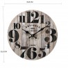 Rebecca Mobili Horloge Murale Mdf Noir Brun Cuisine Salon 33,8x33,8x4