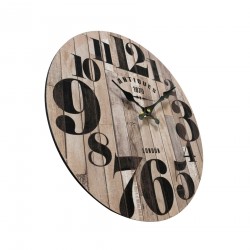 Rebecca Mobili Orologio A Muro Mdf Nero Marrone Cucina Soggiorno 33,8x33,8x4