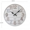 Rebecca Mobili Horloge Murale Mdf Blanc Séjour Cuisine 33.8x33.8x4