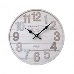 Rebecca Mobili Horloge Murale Mdf Blanc Séjour Cuisine 33.8x33.8x4