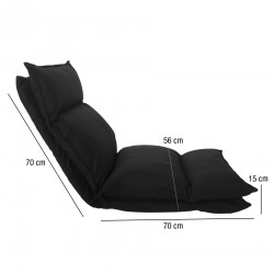 Meditation Chair Black Futon Chair Metal Suede Folding - Mobili Rebecca