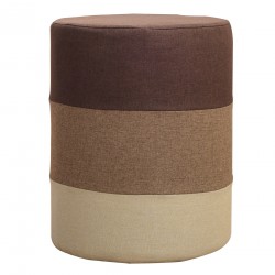 Rebecca Mobili Fußkissen rund Polsterstoff dunkelbraun hellbraun beige 45x35x35