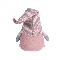 Rebecca Mobili Gnome Nain Scandinave Polyester Gris Rose Avec Barbe 30.5x19x13