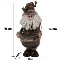 Rebecca Mobili Père Noël Gnome Grand Vert Marron Décoratif 48x22x14