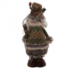 Rebecca Mobili Père Noël Gnome Grand Vert Marron Décoratif 48x22x14