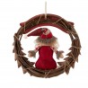 Rebecca Mobili Ghirlanda Decorazione Porta Natale Poliestere Mdf Rosso 32x34x4