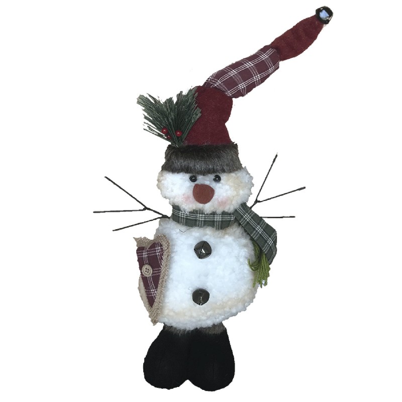 Rebecca Mobili Snowman Pupett White Polyester Christmas Decoration 43x19x14