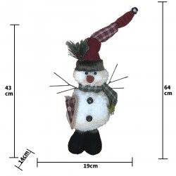 Rebecca Mobili Snowman Pupett White Polyester Christmas Decoration 43x19x14