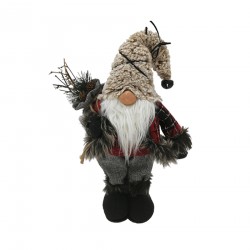 Rebecca Mobili Santa Claus Bearded Gnome Polyester Gray Beige Red 33x19x14