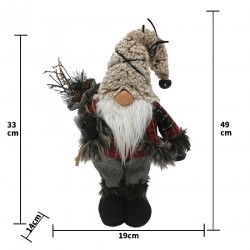 Rebecca Mobili Santa Claus Bearded Gnome Polyester Gray Beige Red 33x19x14