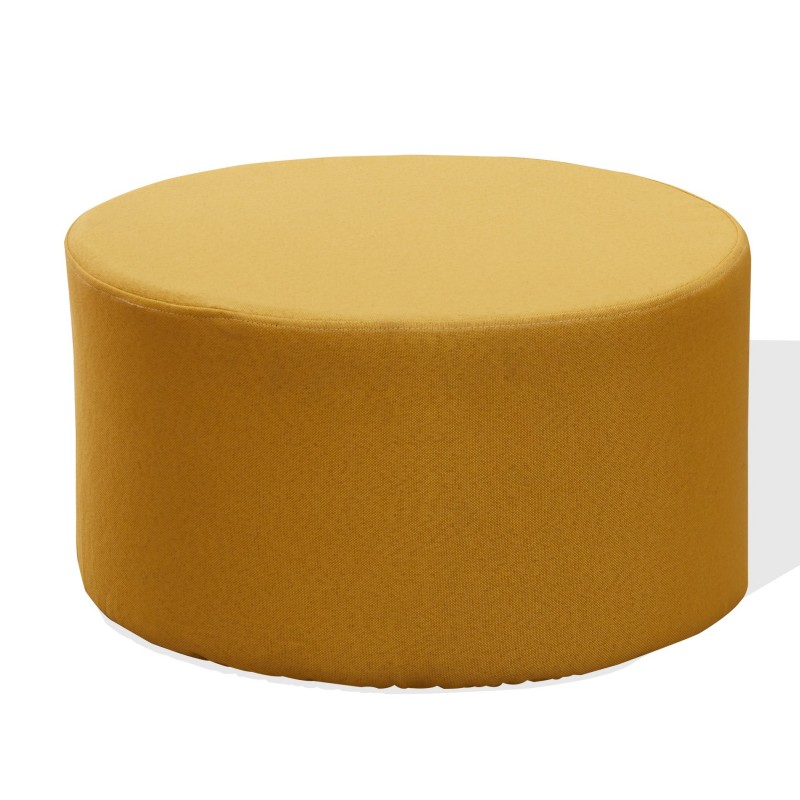 Pouf tondo piatto giallo per salotto moderno - Mobili Rebecca