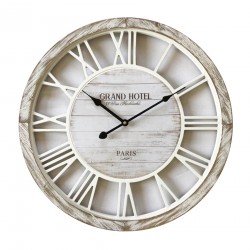 Orologio da parete bianco e marrone in stile shabby - Mobili Rebecca