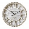 Rebecca Mobili Horloge Salon Horloge Murale Shabby Vintage Bois Blanc 50x50x4,5