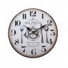 Rebecca Mobili Cocina Reloj Mdf Retro Blanco Marrón Analógico 33,8x33,8x4