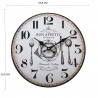 Rebecca Mobili Cocina Reloj Mdf Retro Blanco Marrón Analógico 33,8x33,8x4