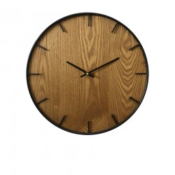 Rebecca Mobili Pendules Horloge Murales Decor Mdf Marron Noir Salon 40x40x4,5