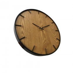 Rebecca Mobili Pendules Horloge Murales Decor Mdf Marron Noir Salon 40x40x4,5