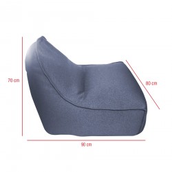 Rebecca Mobili Empty Cover Pouf Small Armchair Blue Polyester Indoor 70x80x90