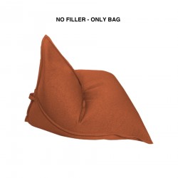 Rebecca Mobili Cover Beanbag Pouf Empty Orange Polyester Zipper 50x110x130