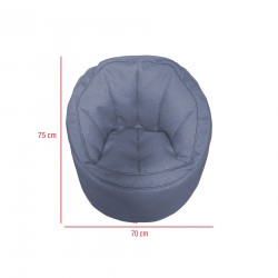 Rebecca Mobili Divanetto Vuoto Fodera Pouf Blu Poliestere Apertura Zip 70x75x75