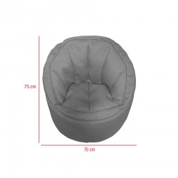 Rebecca Mobili Poltroncina Da riempire Pouf Vuoto Grigio Poliestere 70x75x75