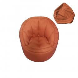 Rebecca Mobili Unstaffed Armchair Cover Pouf Orange Polyester With Zip 70x75x75