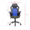 Fauteuil Gamer Siège de Direction Noir Bleu Nylon - Mobili Rebecca