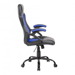 Bürostuhl Racing Stuhl Schwarz Blau Nylon Kunstleder - Mobili Rebecca