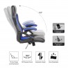 Office Armchair Gaming Chair Black Blue Nylon PU - Mobili Rebecca