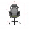 Sillón Gamer Asiento Oficina  Negro Gris Nylon - Mobili Rebecca