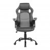 Armchair Gamer Office Chair Black Gray PU - Mobili Rebecca