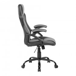 Armchair Gamer Office Chair Black Gray PU - Mobili Rebecca