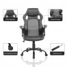 Sillón Gamer Asiento Oficina  Negro Gris Nylon - Mobili Rebecca