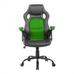 Chaise de Bureau Fauteuil Gamer Noir Vert - Mobili Rebecca