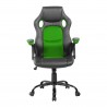 Gaming Chair Swivel Armchair Black Green Nylon PU - Mobili Rebecca