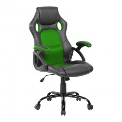 Chaise de Bureau Fauteuil Gamer Noir Vert - Mobili Rebecca