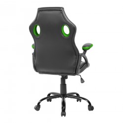 Gaming Chair Swivel Armchair Black Green Nylon PU - Mobili Rebecca