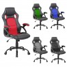 Chaise de Bureau Gaming Siège Noir Rouge Simili-Cuir - Mobili Rebecca