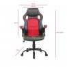 Office Chair Gamer Armchair Black Red Faux - Mobili Rebecca