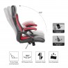 Silla Oficina Gamer Negra Roja Cuero Sintético Nylon - Mobili Rebecca